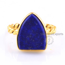 Handgefertigte Lapis Edelstein Ring, 18k Gold Lapis Ring Schmuck